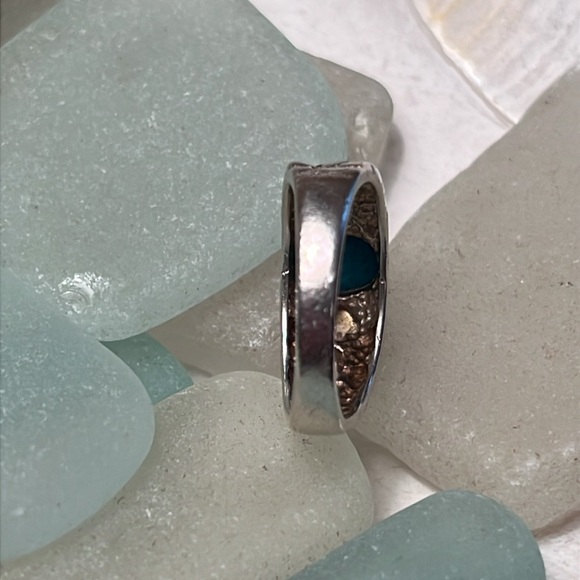 Turquoise 12K and 925 Leaf Ring - Picture 9 of 13